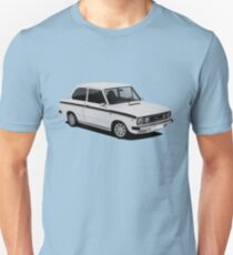 DAF 66 Marathon sedan - car illustration - white with black stripes Slim Fit T-Shirt