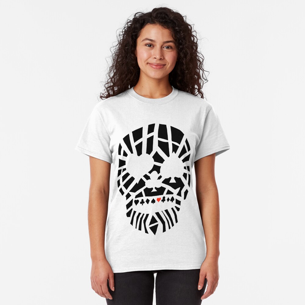Fractured Poker Skull Classic T-Shirt