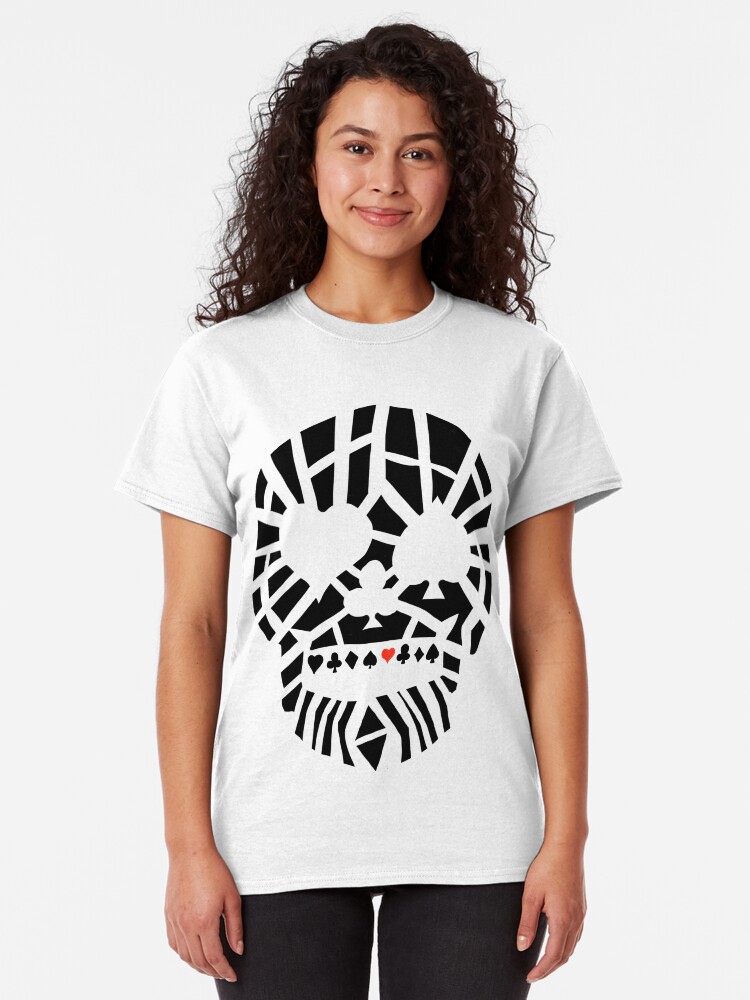 Alternate view of Fractured Poker Skull Classic T-Shirt