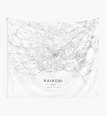 Nairobi, Kenya Light Map Wandbehang
