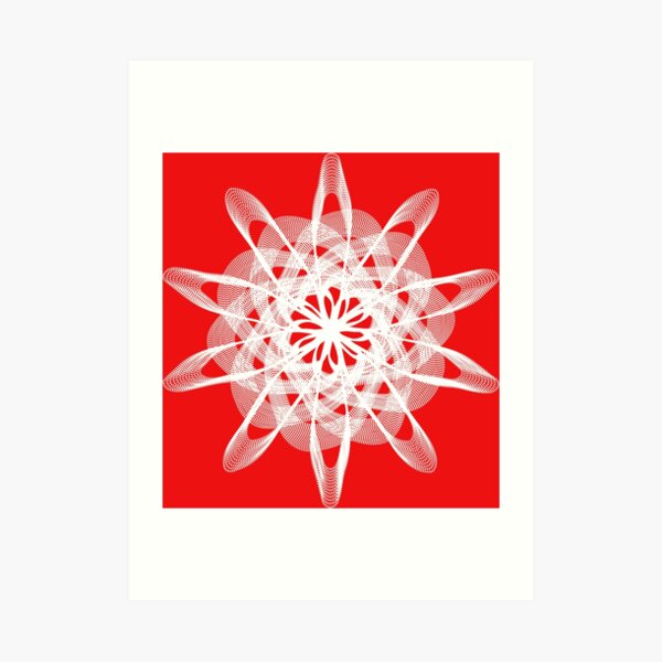 Spirograph with white Art Print