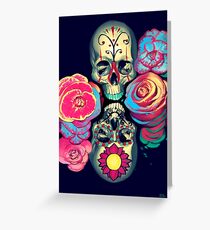 Skulls and Flowers Greeting Card