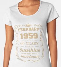Camiseta premium para mujer Febrero de 1959 sol mezclado huracán