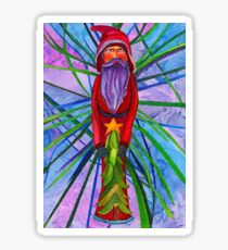 Santa with a Tree Ornament Sticker