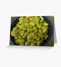 broad beans in blue Greeting Card