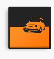 Fiat 500, 1959 - Orange on black Canvas Print