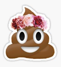 flower crown poop emoji hipster tumblr Sticker