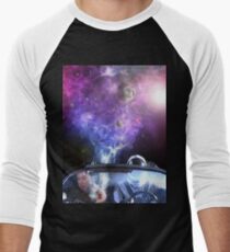 Elon Musk smoking space weed on his tesla roadster Men's Baseball Âľ T-Shirt