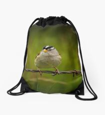 "ON A WIRE" Drawstring Bag