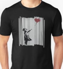 Camiseta ajustada ¡Oye! ¡Lo arreglé! Banksy Shredded Balloon Girl
