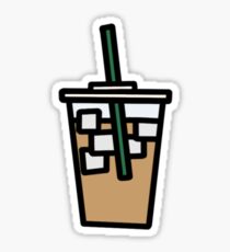 iced almond milk latte Sticker