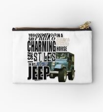 Stiles in a blue Jeep Studio Pouch