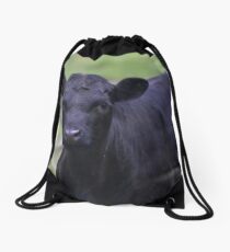 Black Angus Calf Drawstring Bag