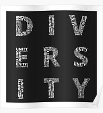 Unity in Diversity Black and White poster Poster