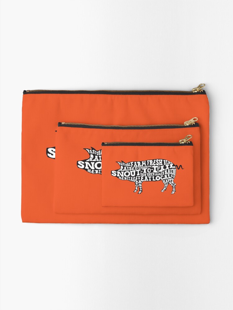Alternate view of Whole Hog Black Zipper Pouch
