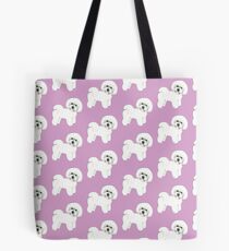 Bichon Frise Hunde auf lila, lila Tasche