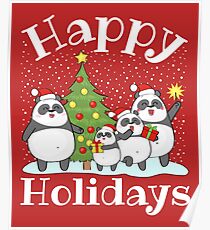 Panda Christmas Poster