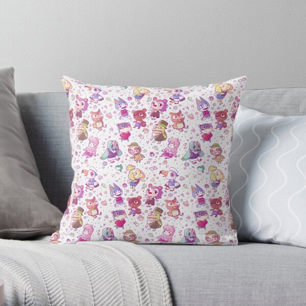 Animal Crossing Pattern Throw Pillow