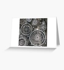 Xmas Baubles 2 - Gelli Plate Print and Ink Greeting Card