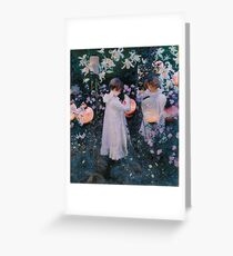 Carnation, Lily, Lily, Rose Greeting Card
