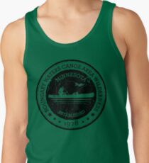 Minnesota Boundary Waters Vintage Style Stamp - Black Men's Tank Top