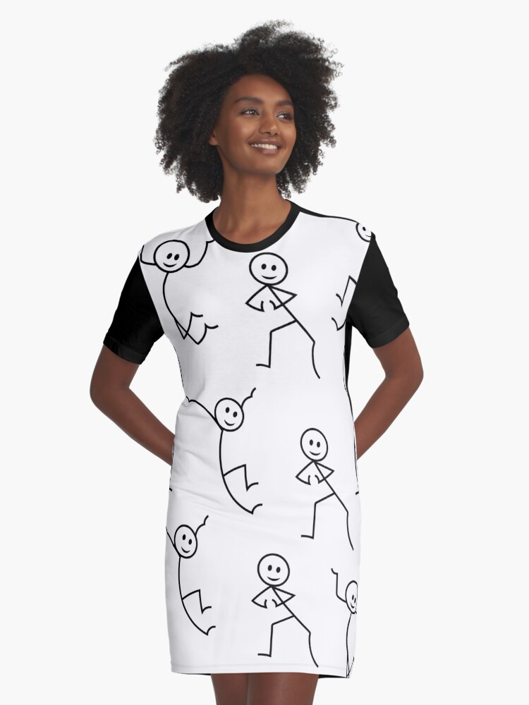 Stick Figure Graphic T Shirt Dress By Fun Tee Shirts Redbubble