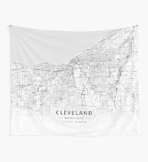Cleveland, United States Light Map Wandbehang