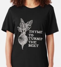 Thymian, um den Gemüsegarten der Rübe zu rüben Slim Fit T-Shirt