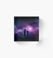 Minimalistische Rick und Morty Space Design Acrylblock