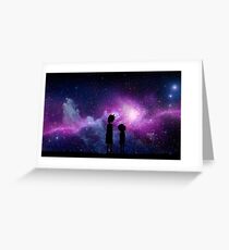 Minimalist Rick and Morty Space Design Greeting Card