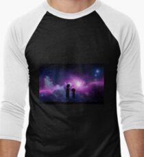 Camiseta ¾ bicolor para hombre Diseño minimalista de Rick y Morty Space
