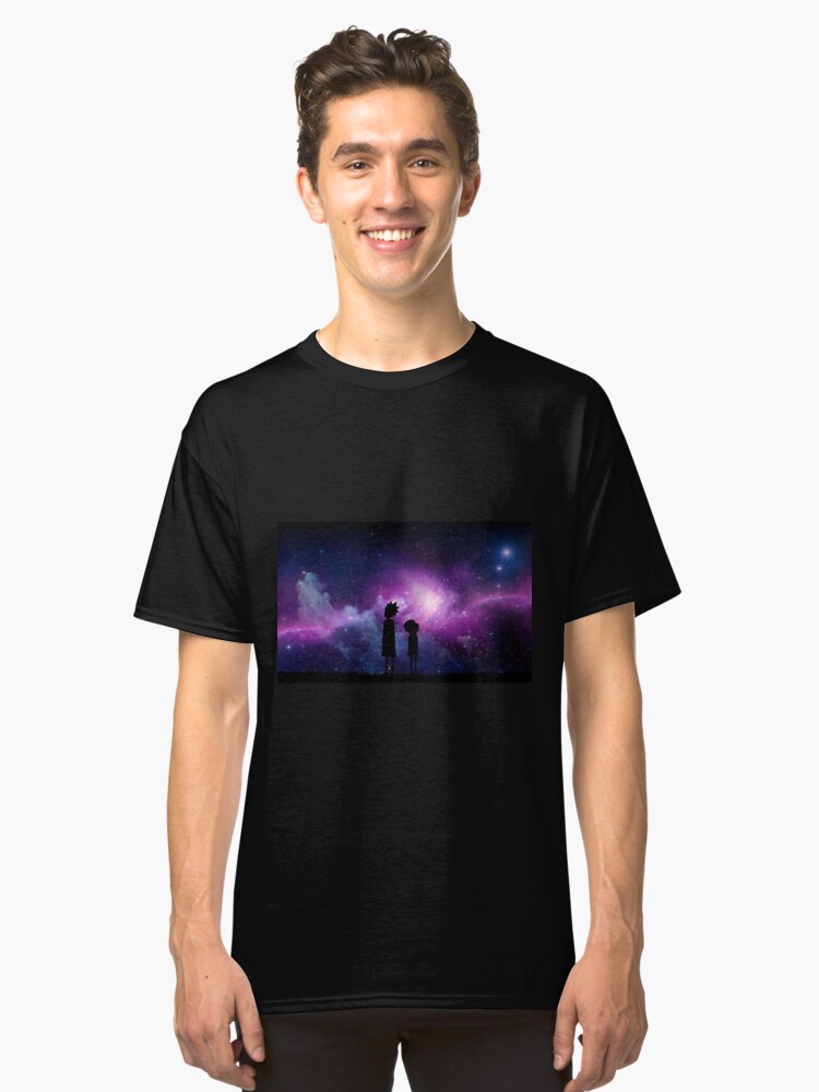Alternate view of Minimalist Rick and Morty Space Design Classic T-Shirt