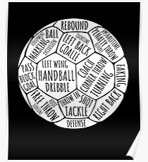 Vintage Words Handball T-Shirt Handball Player Gift Shirt Poster