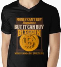 BITCOIN - Money Can't Buy Happiness. But It Can Buy Bitcoin Men's V-Neck T-Shirt