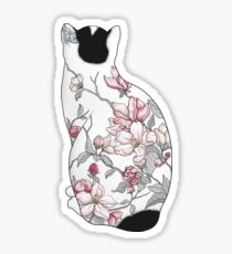 Katze in Apple Blossom Tattoo Sticker