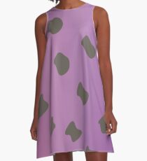 Vestido acampanado Puntos de la vaca en rosa