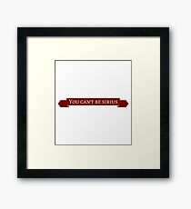 You can't be... Framed Print