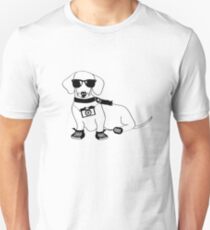 Camiseta unisex Dachshund Hipster - Personaje de dibujos animados lindo perro - Perro salchicha - Weiner Dog