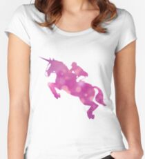 mounted unicorn Women's Fitted Scoop T-Shirt