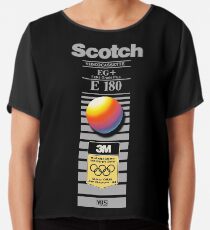 Retro VHS tape vaporwave aesthetic alternate version Chiffon Top