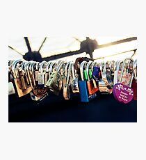 Lámina fotográfica NEW YORK - Brooklyn Bridge Love Locks