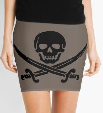 Pirate Flag Skull and Crossed Swords by Chillee Wilson Mini Skirt
