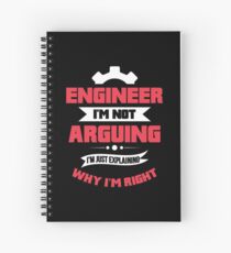 Funny Engineer Quote Gift Spiral Notebook