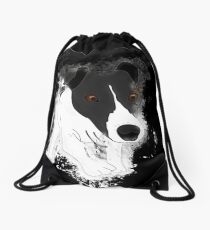 Dog funny glowing Art Drawstring Bag