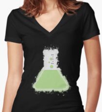 Flask beaker glowing Art Women's Fitted V-Neck T-Shirt