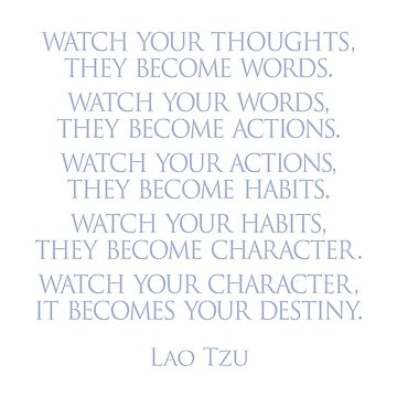 Lao Tzu Popular Inspirational Quote Wall Poster: Watch Your Thoughts 18 x  24