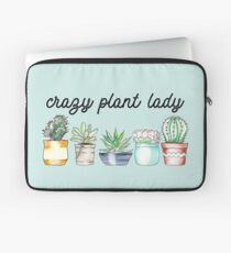 Crazy Plant Lady on mint Laptop Sleeve