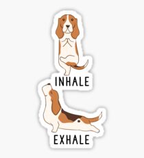 Inhale Exhale Basset Hound Yoga Sticker