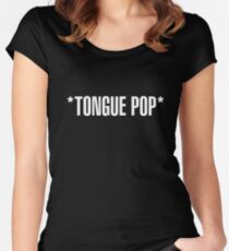 *Tongue Pop* - white type Women's Fitted Scoop T-Shirt