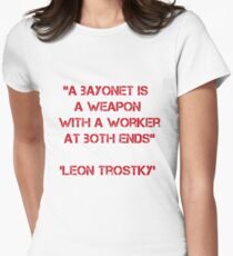 Leon Trostky peace quote Women's Fitted T-Shirt